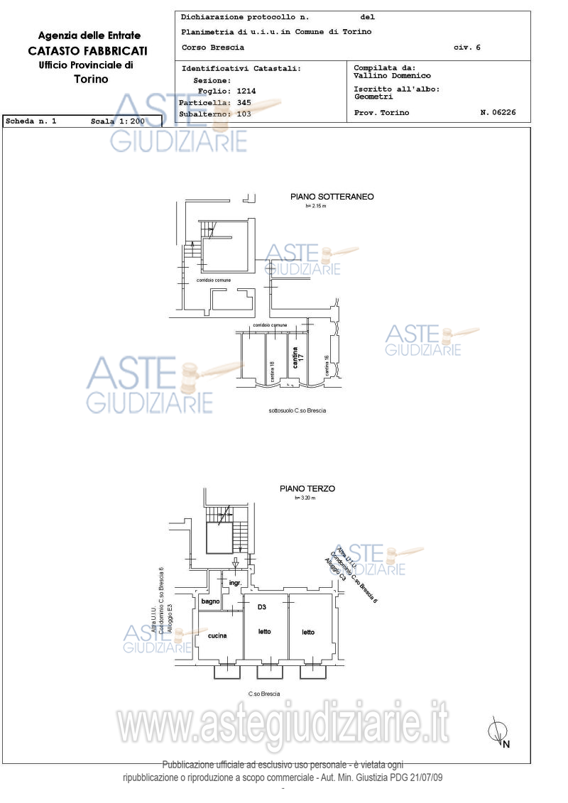 Planimetria del bene