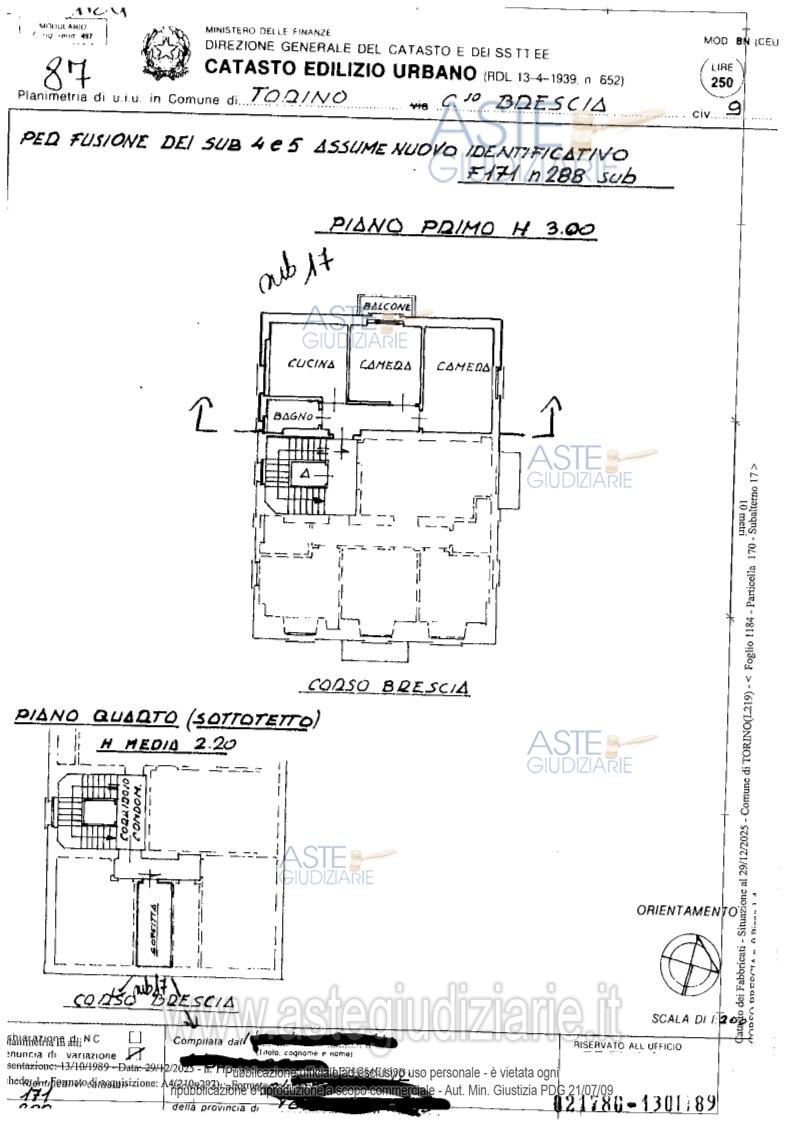 Planimetria del bene