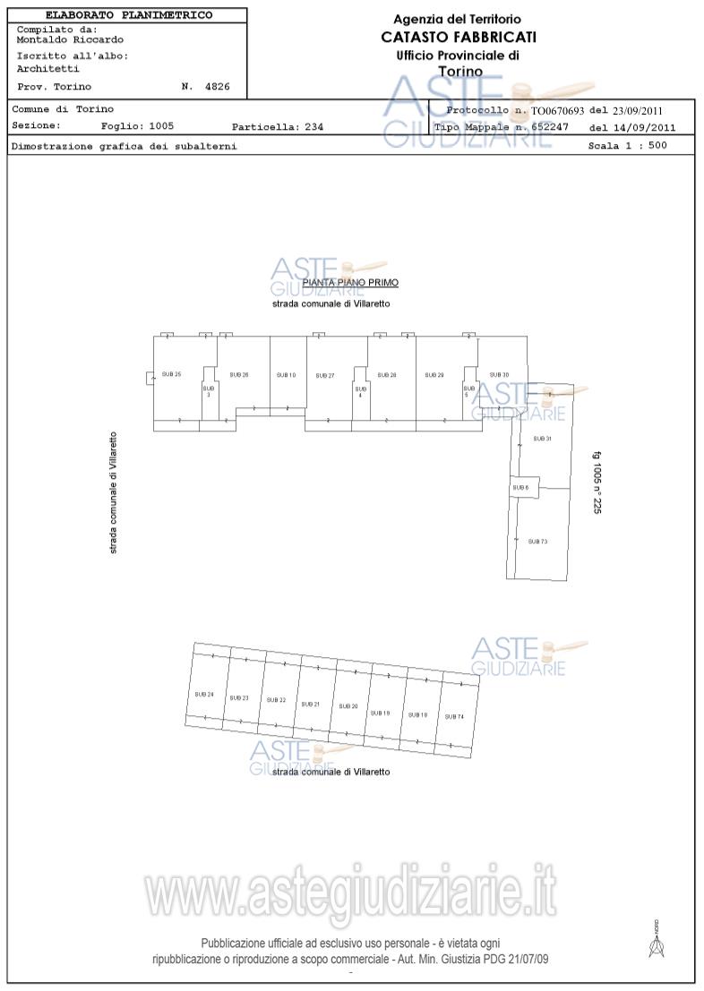 Planimetria del bene