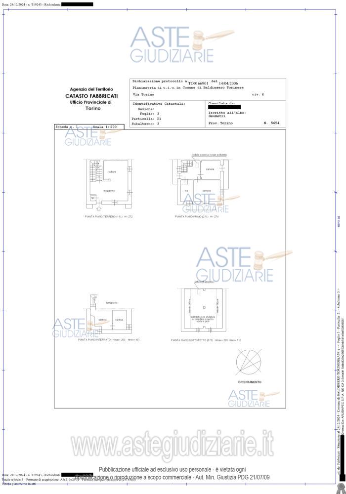 Planimetria del bene