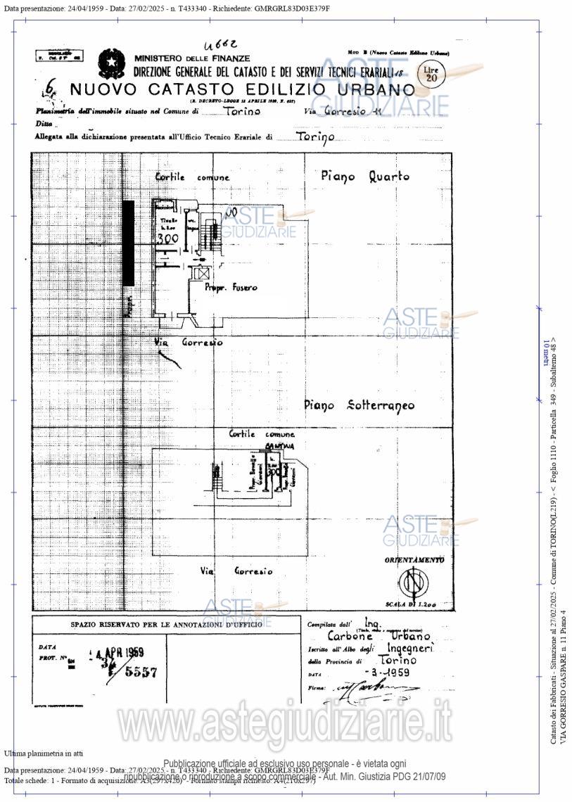 Planimetria del bene