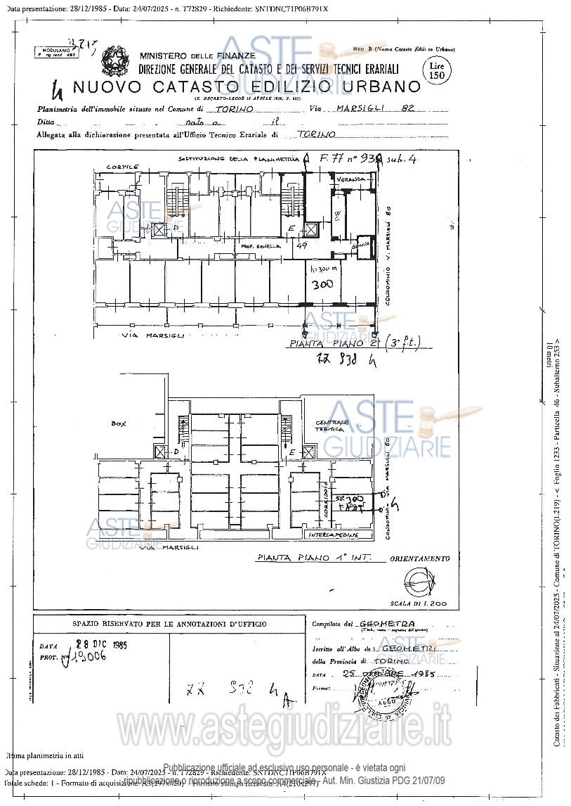 Planimetria del bene