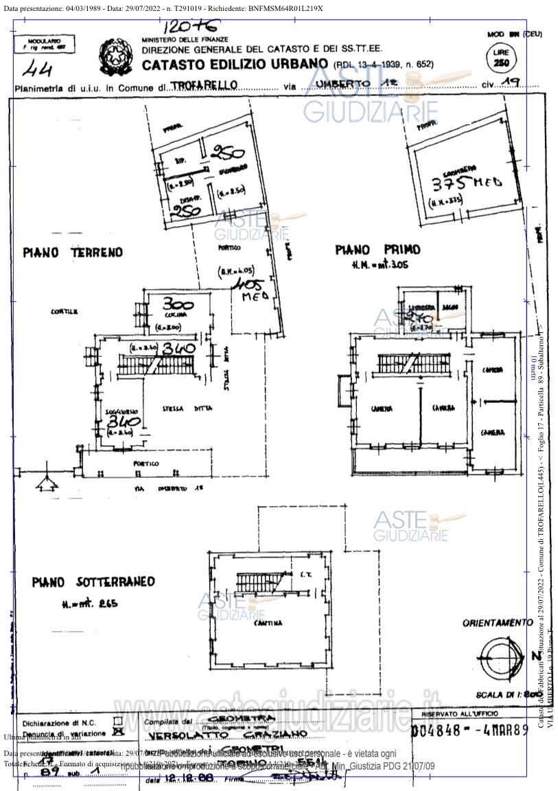 Planimetria del bene