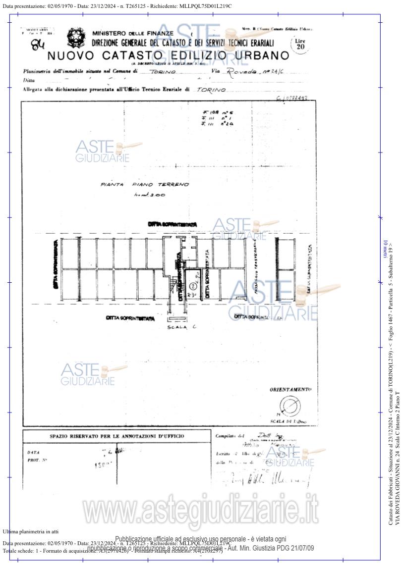 Planimetria del bene