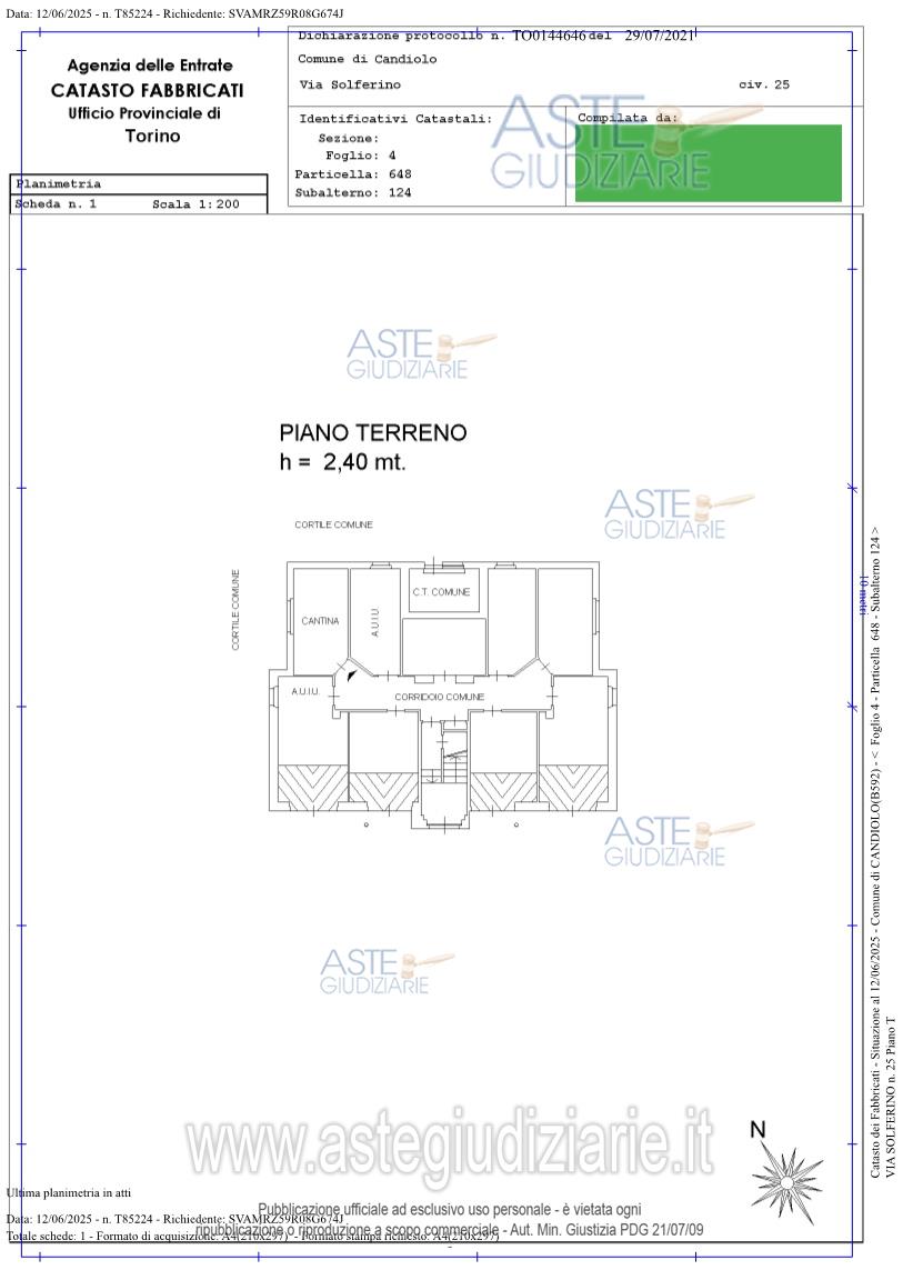 Planimetria del bene