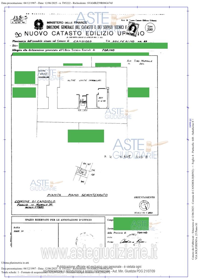 Planimetria del bene