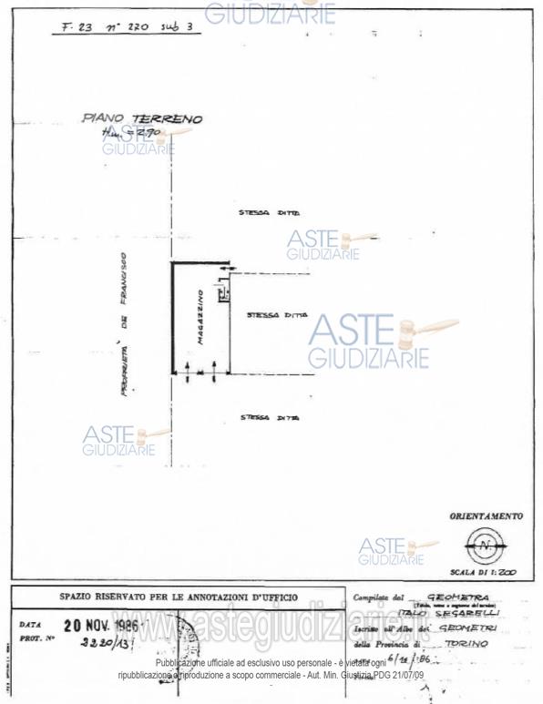 Planimetria del bene