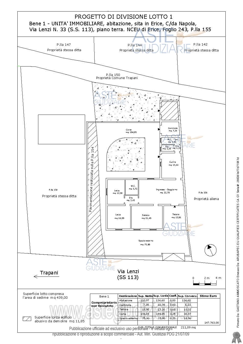 Planimetria del bene