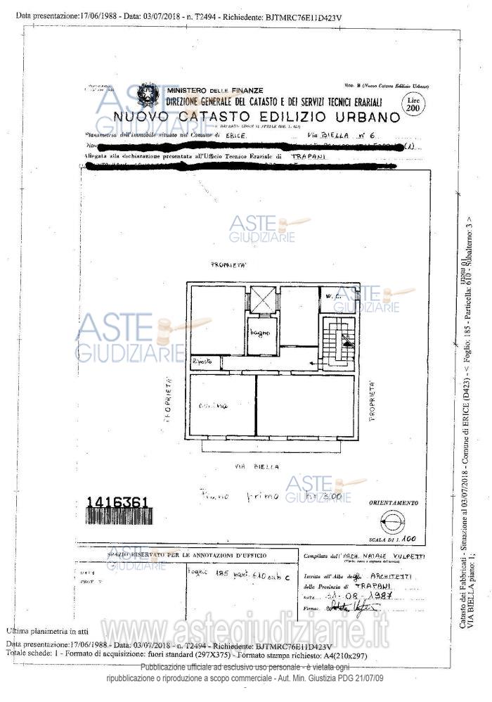 Planimetria del bene