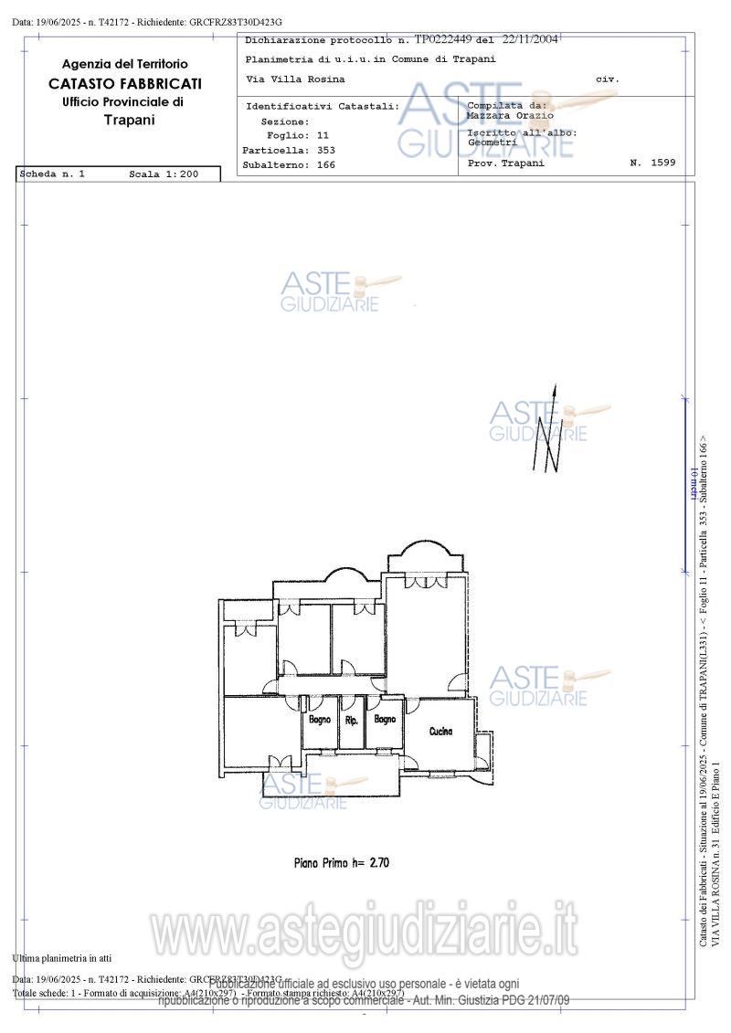 Planimetria del bene