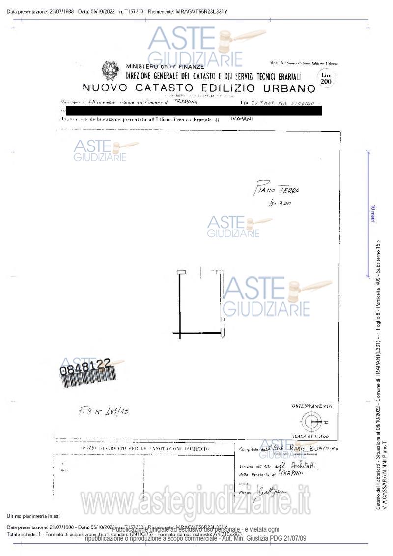 Planimetria del bene