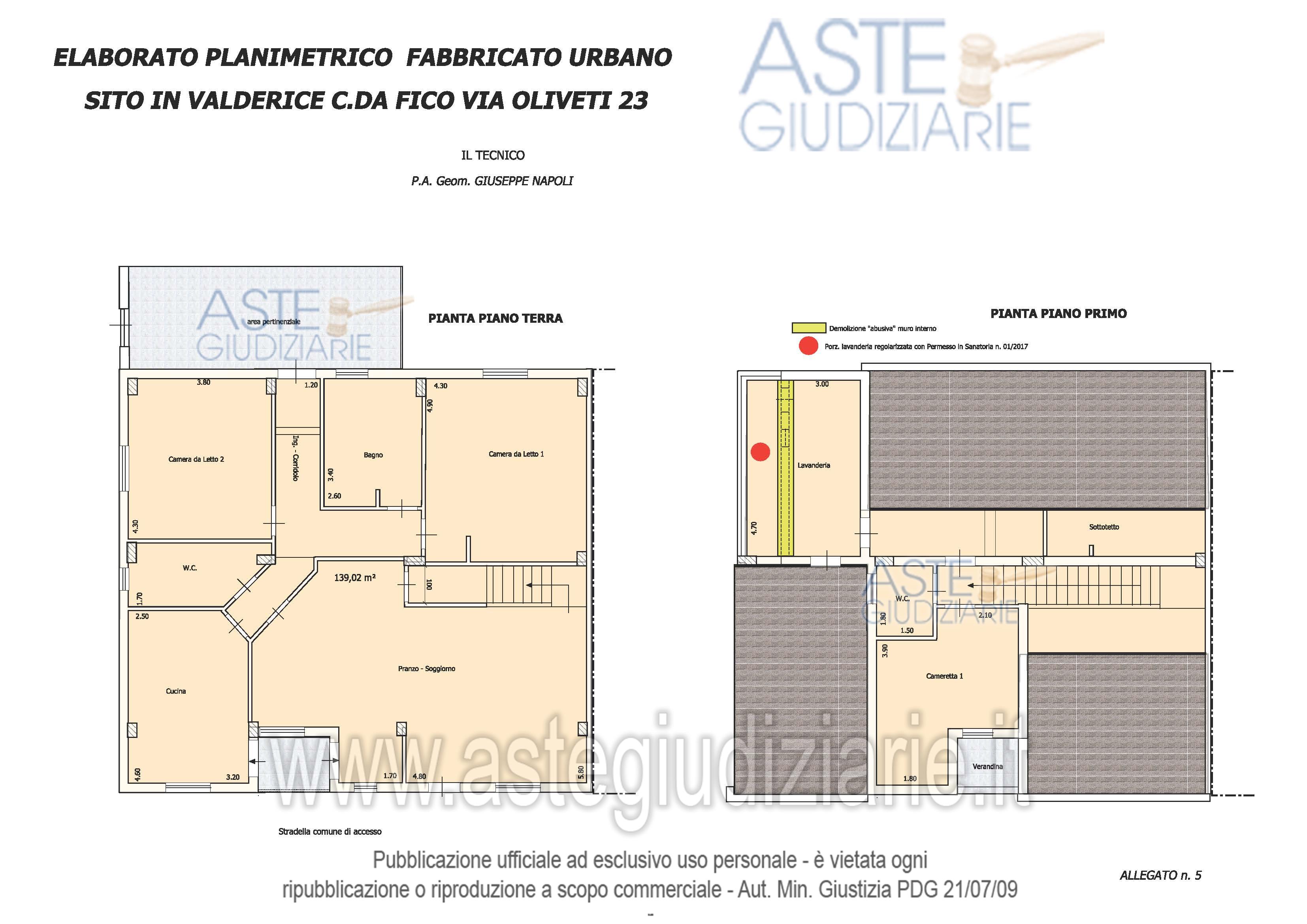 Planimetria del bene