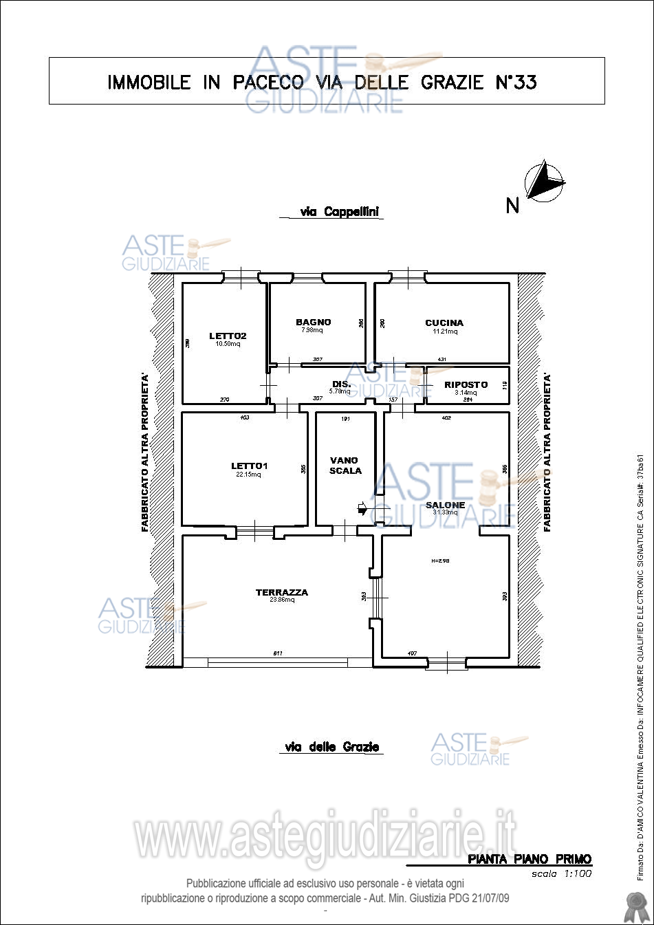 Planimetria del bene