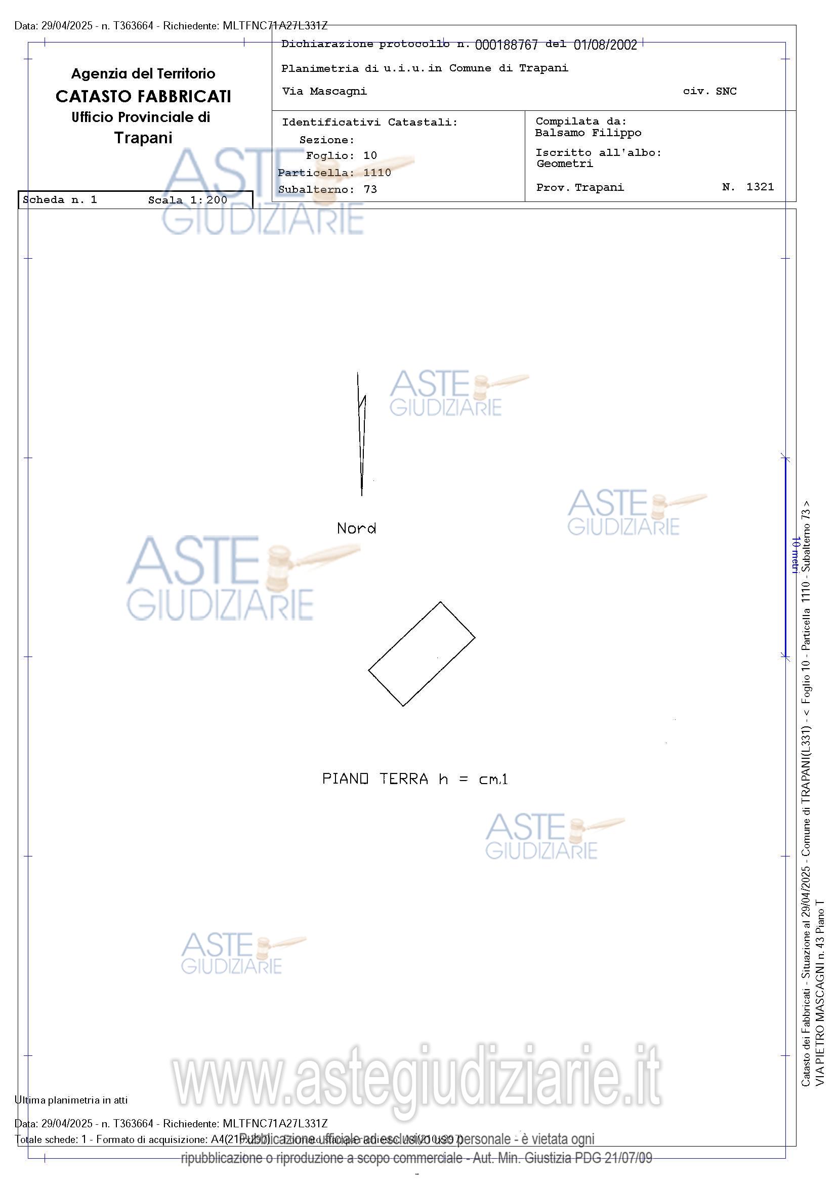 Planimetria del bene