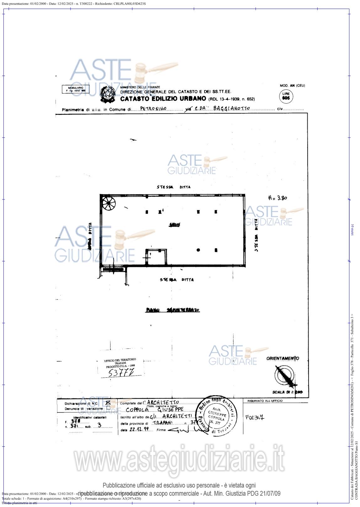 Planimetria del bene