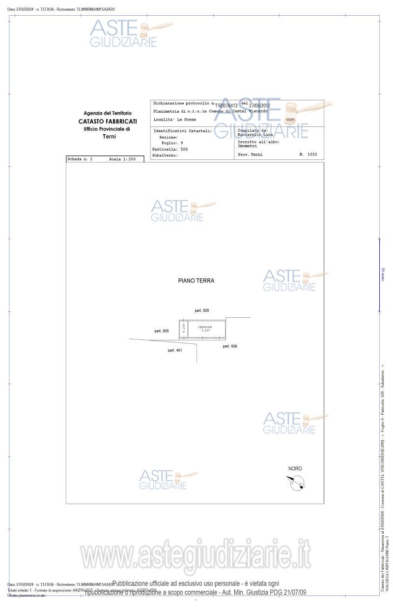 Planimetria del bene