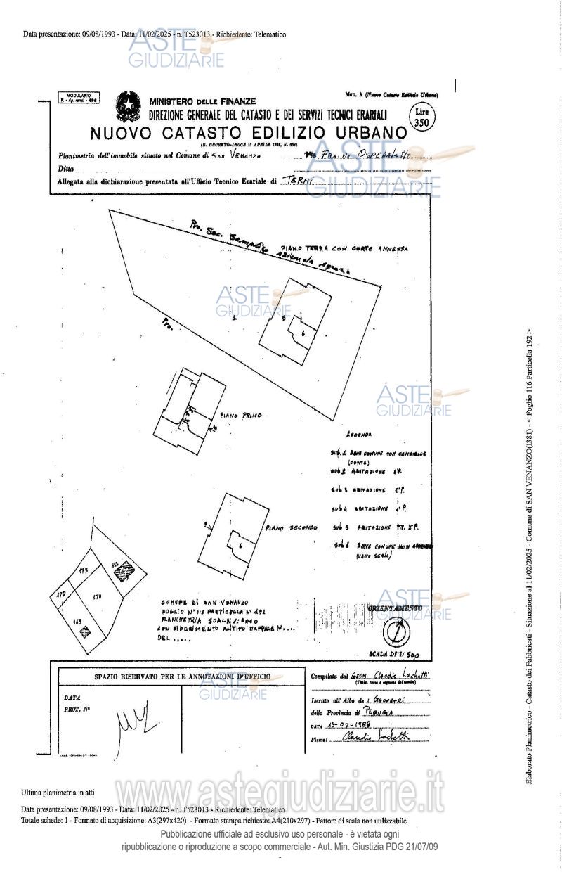 Planimetria del bene