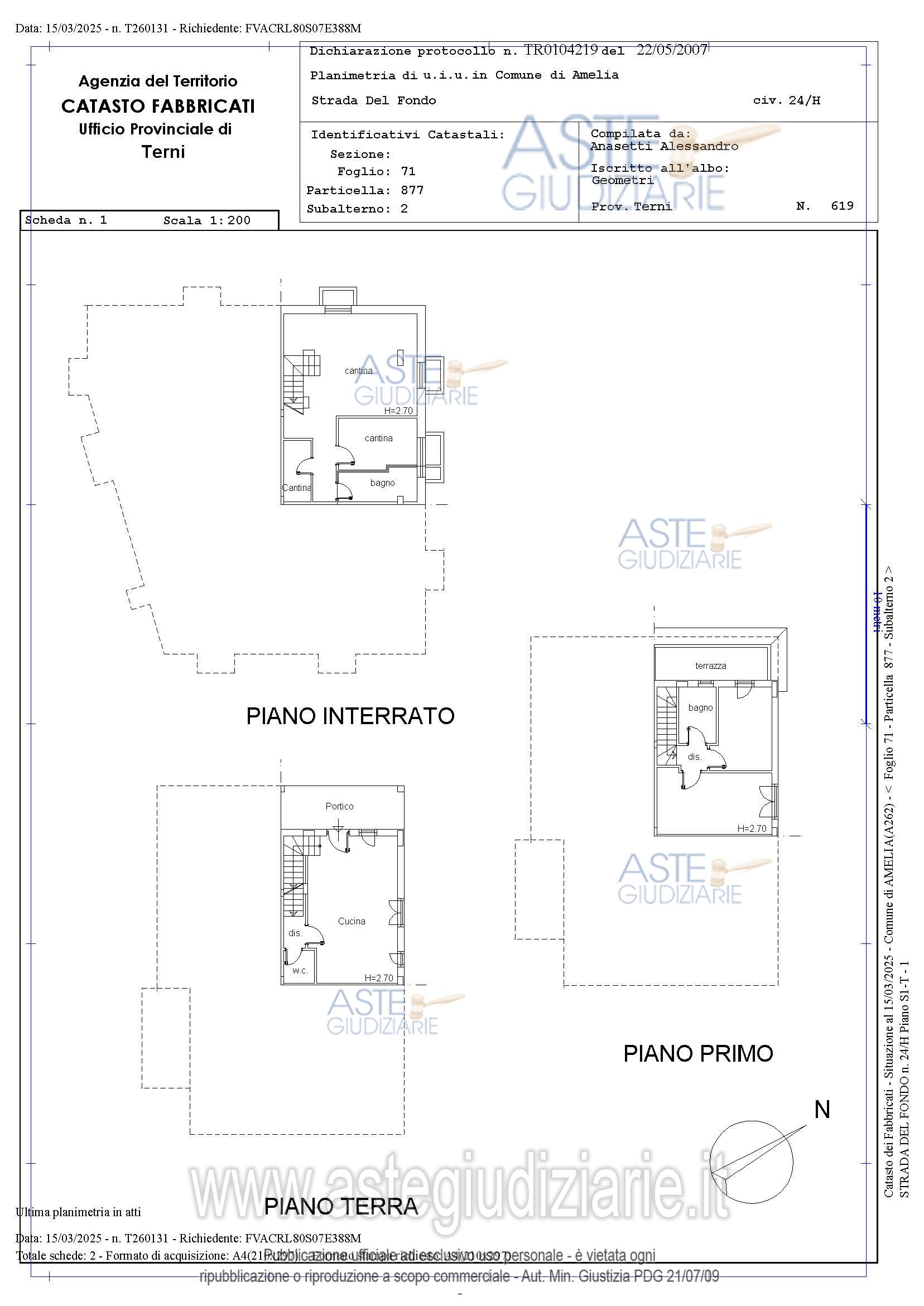 Planimetria del bene