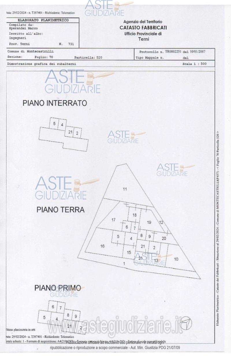 Planimetria del bene