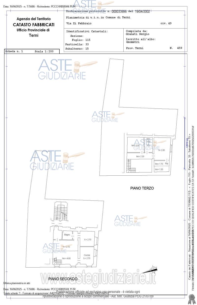 Planimetria del bene