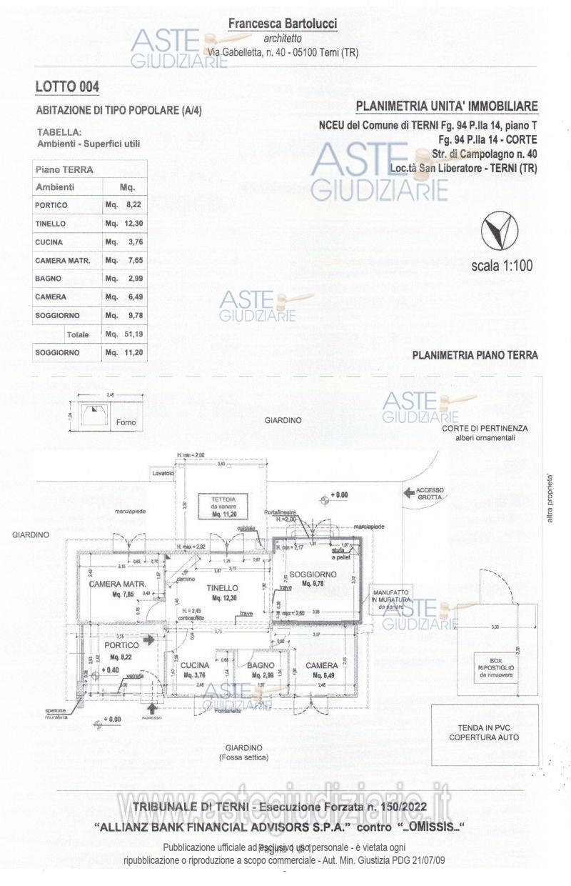 Planimetria del bene