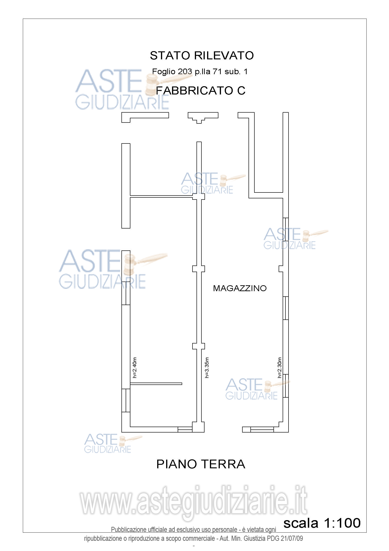 Planimetria del bene