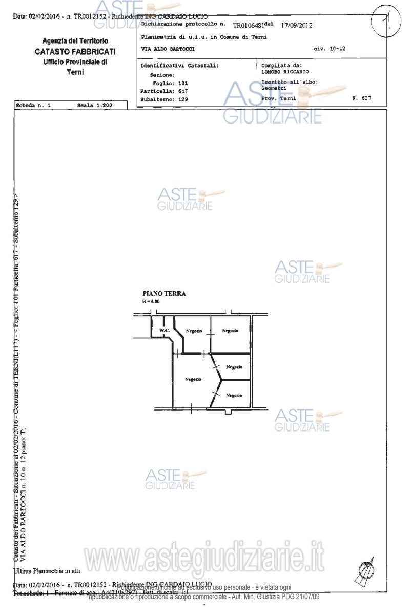 Planimetria del bene