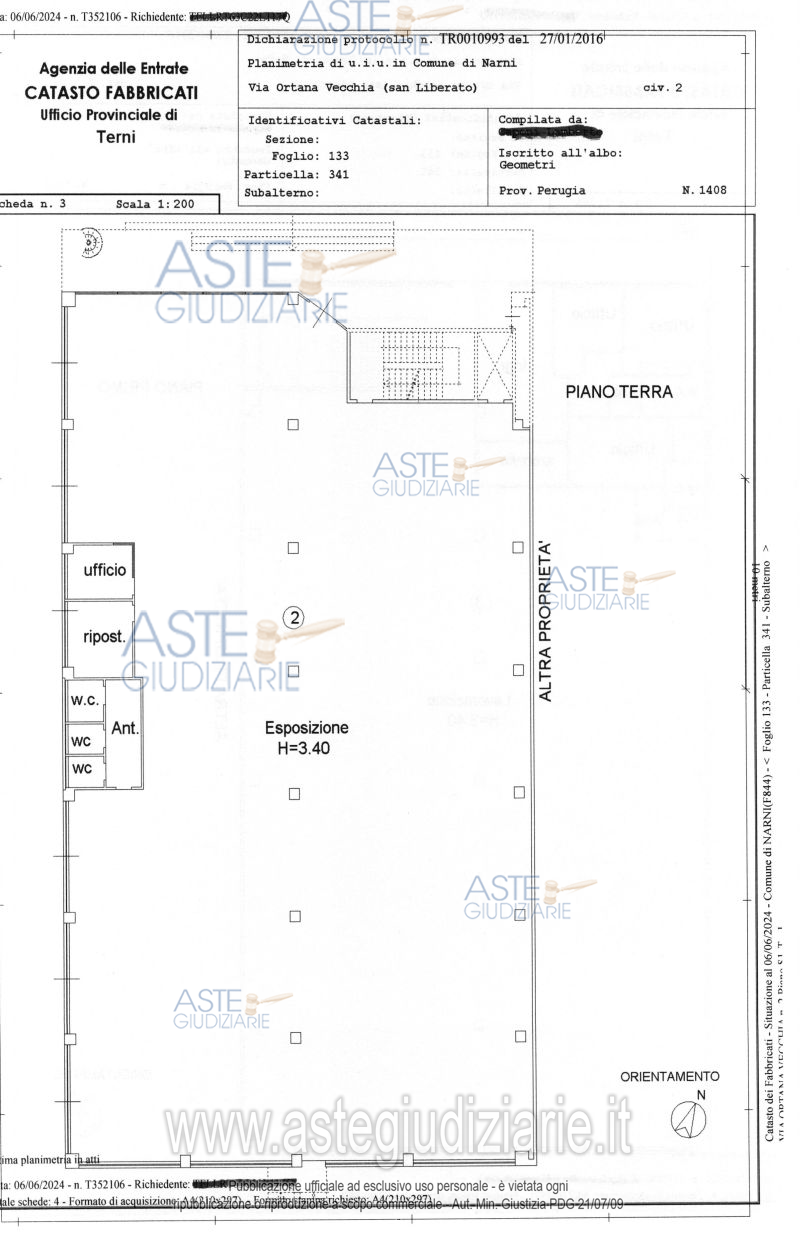 Planimetria del bene