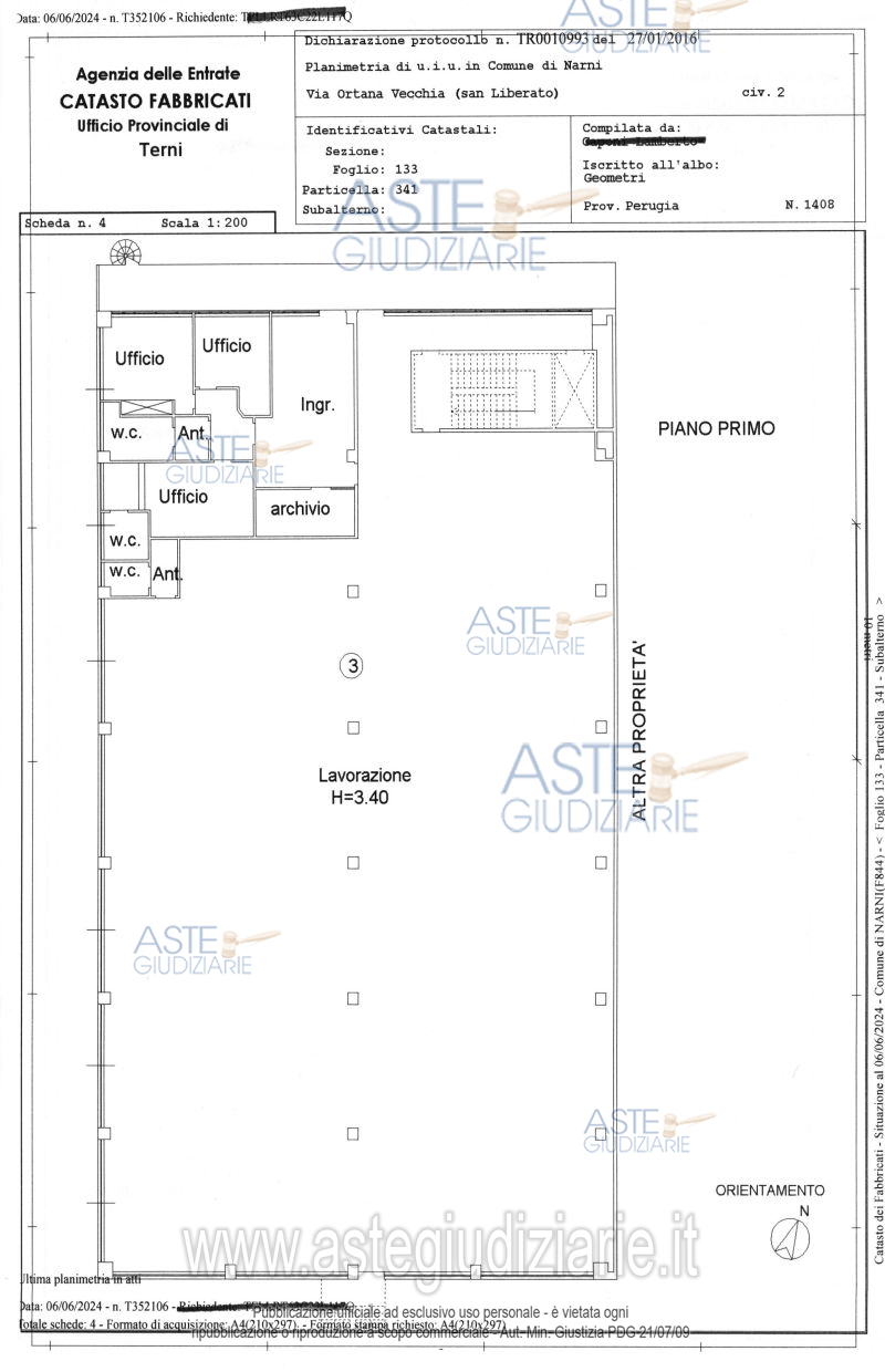 Planimetria del bene