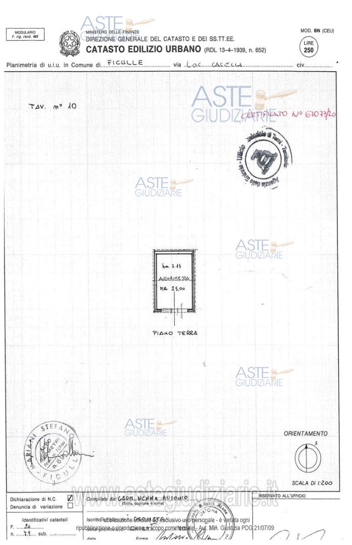 Planimetria del bene