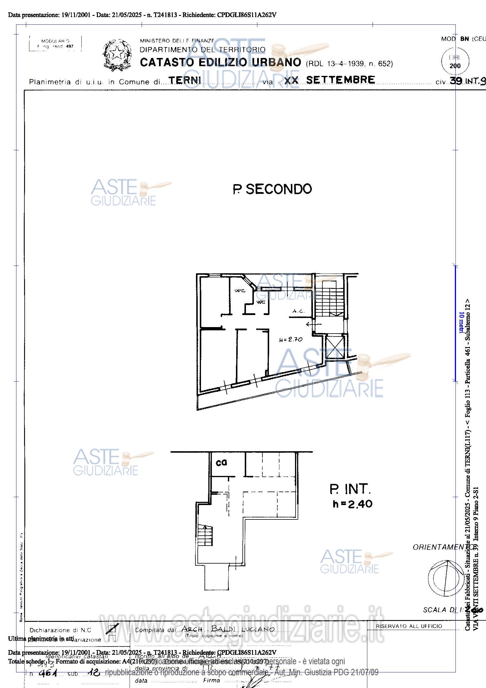 Planimetria del bene