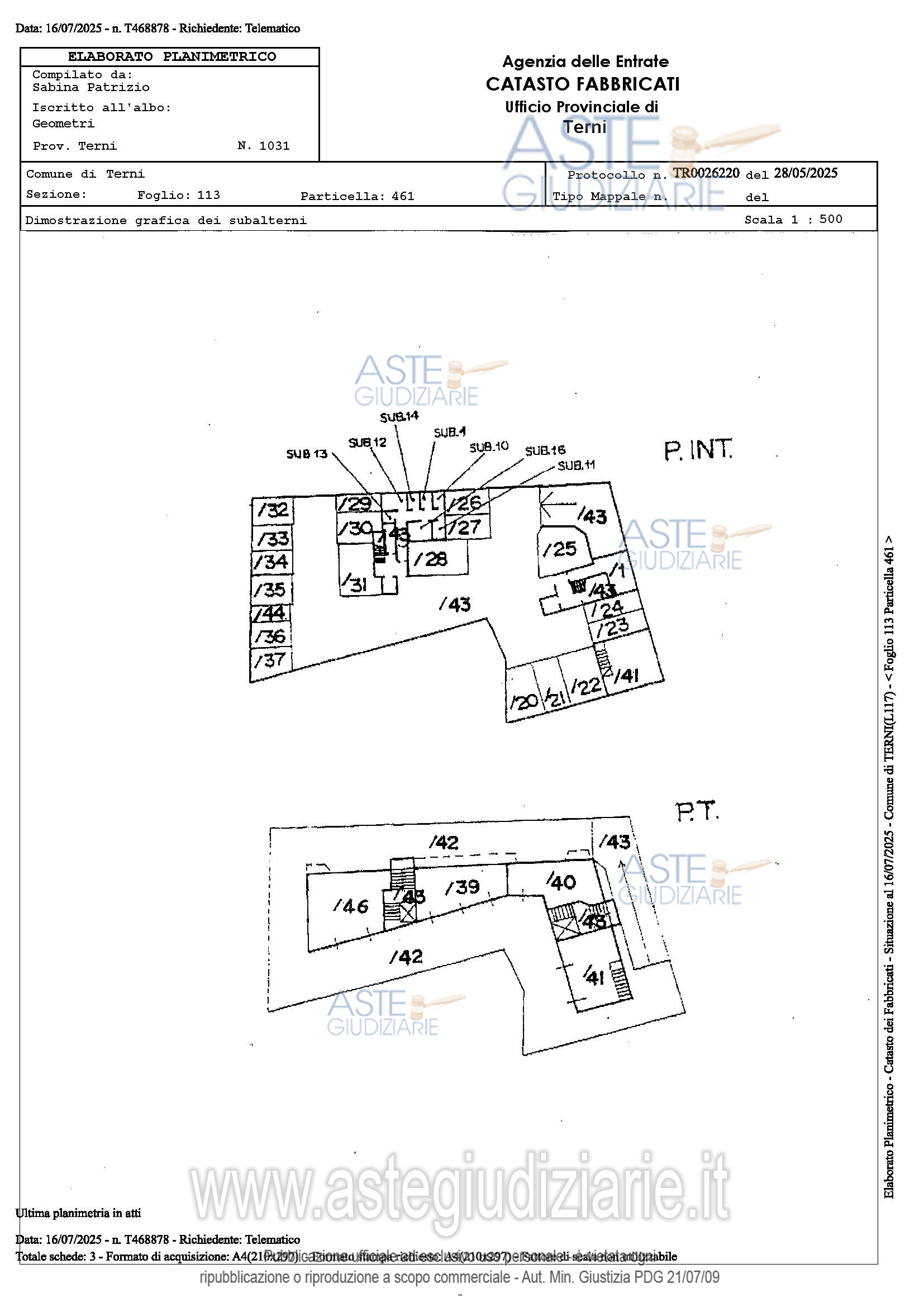 Planimetria del bene