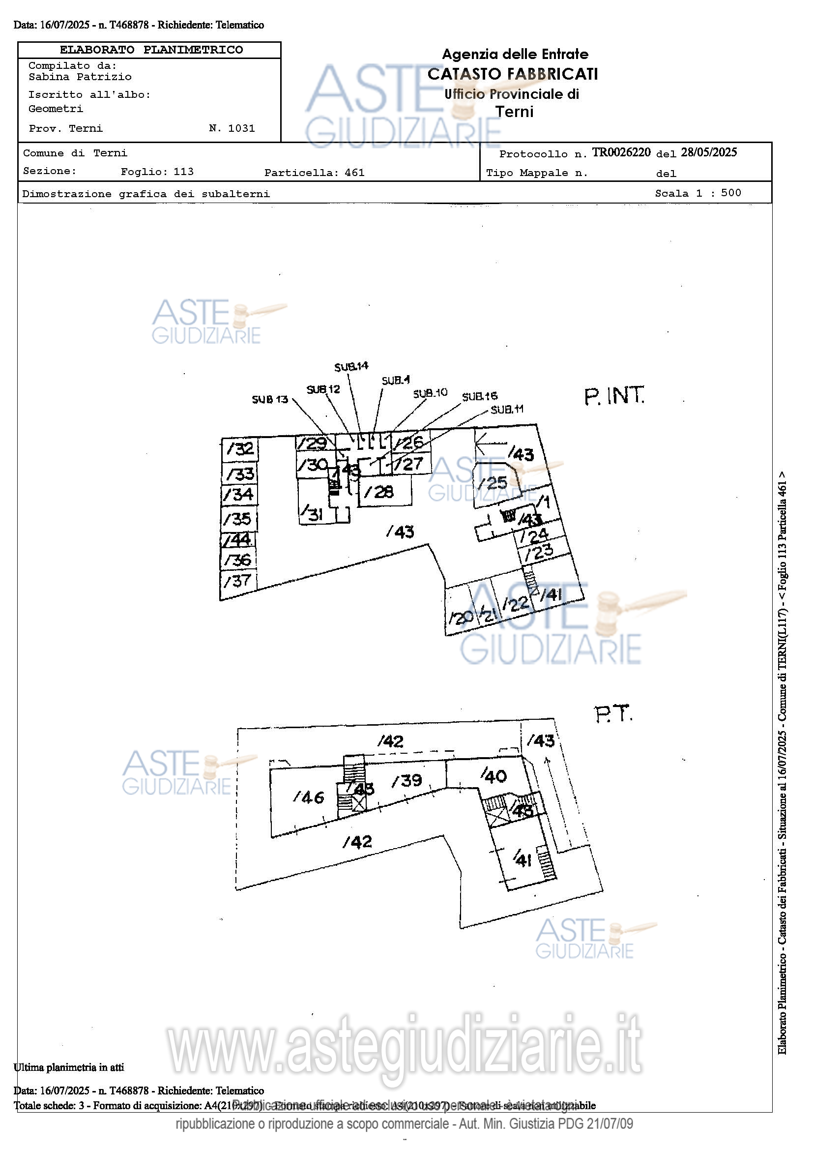 Planimetria del bene