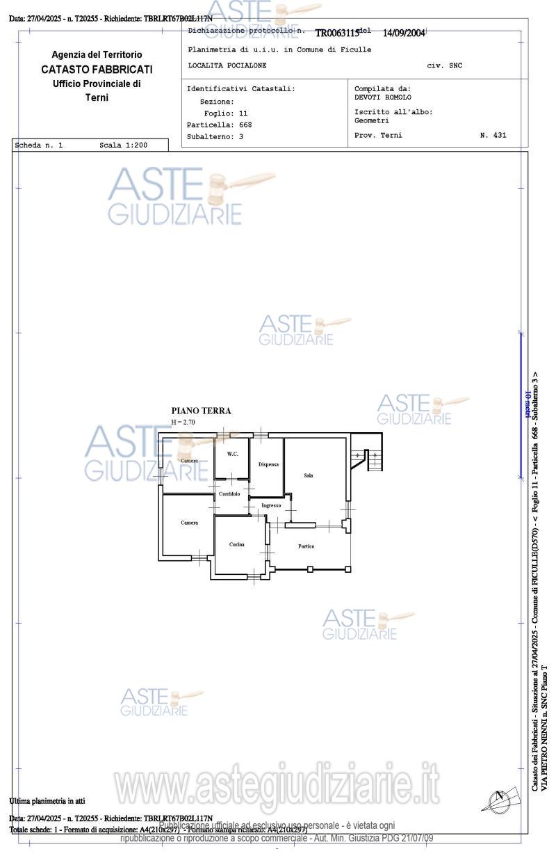 Planimetria del bene