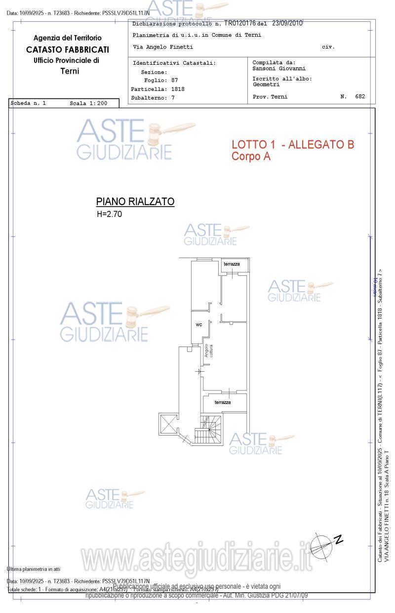 Planimetria del bene