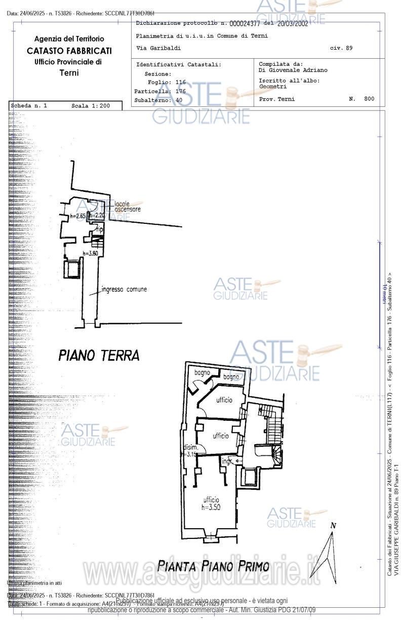 Planimetria del bene