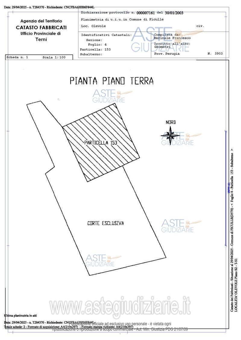 Planimetria del bene