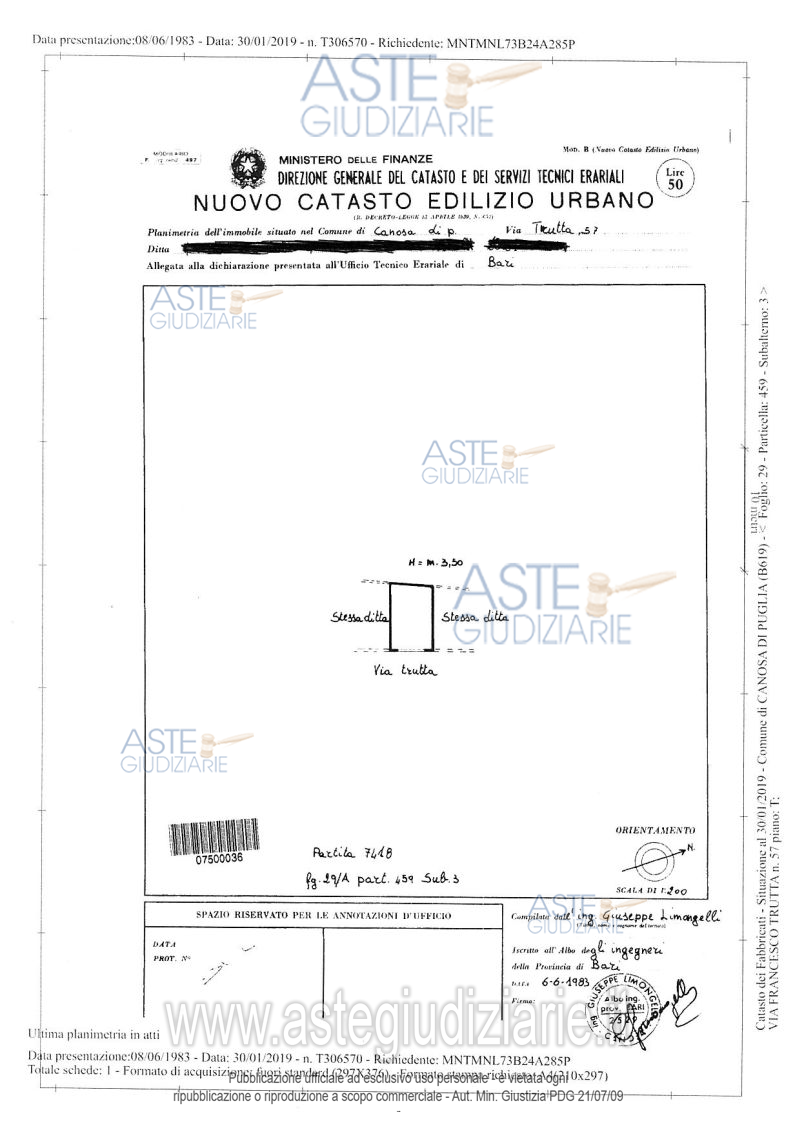 Planimetria del bene