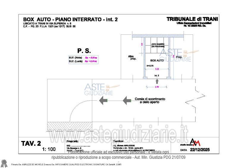 Planimetria del bene