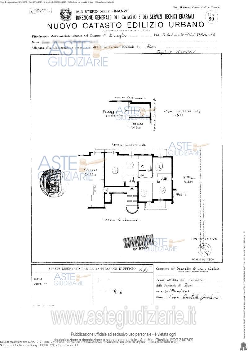 Planimetria del bene