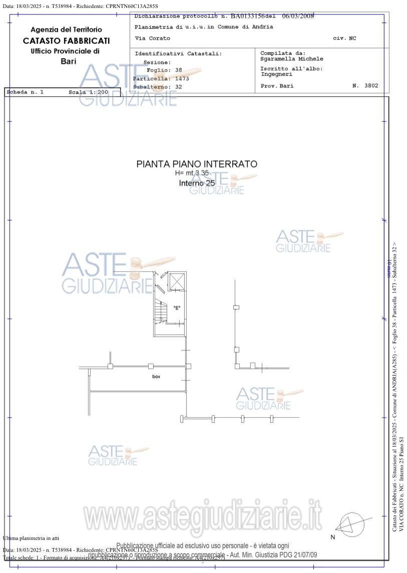 Planimetria del bene