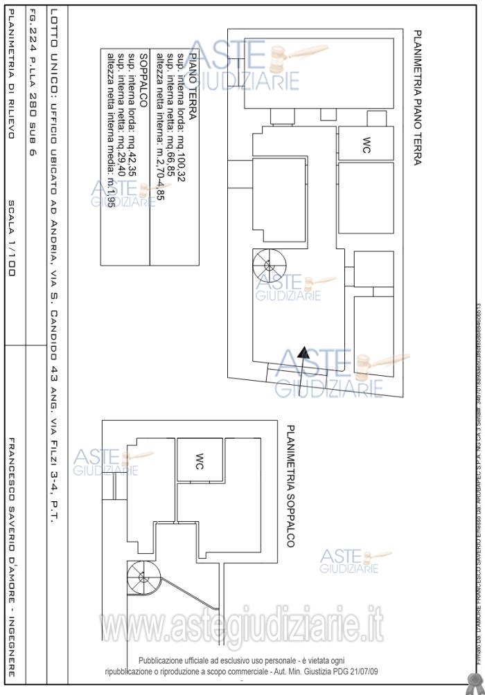 Planimetria del bene