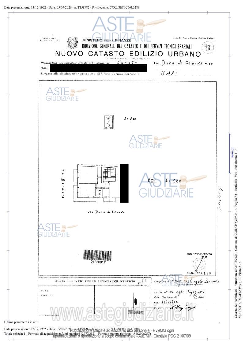 Planimetria del bene