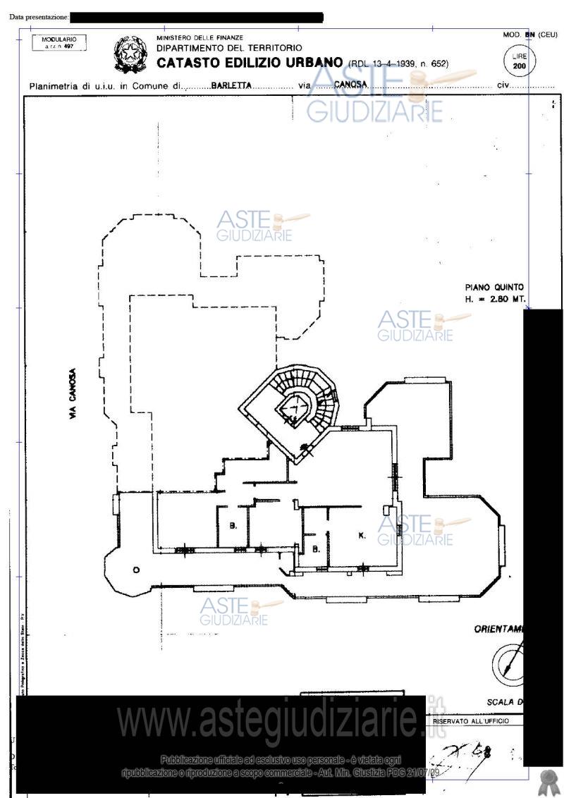 Planimetria del bene