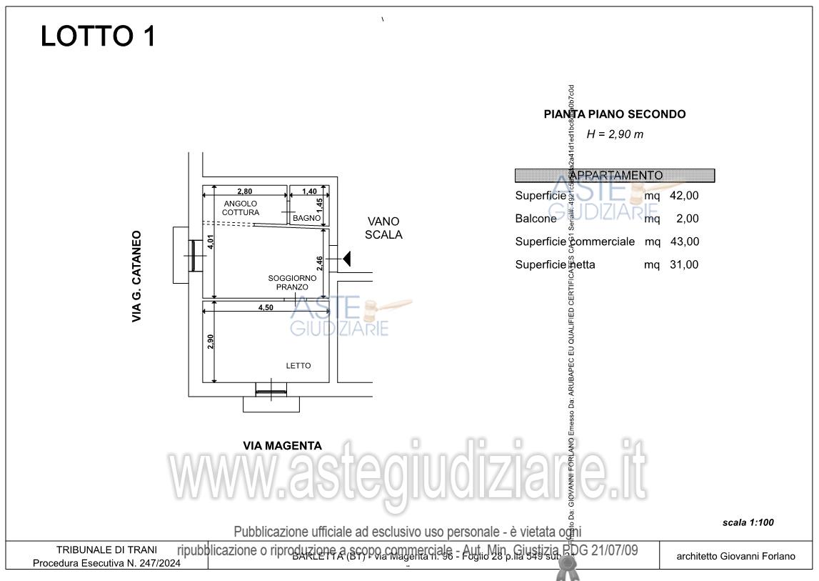 Planimetria del bene