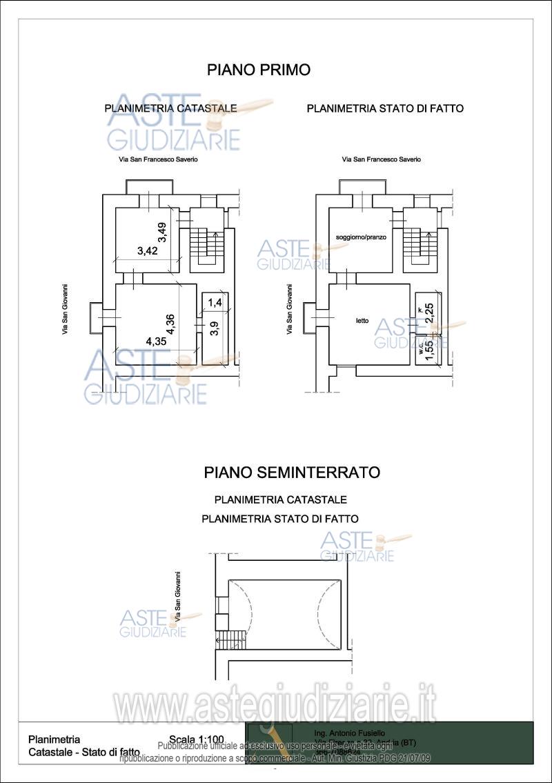 Planimetria del bene