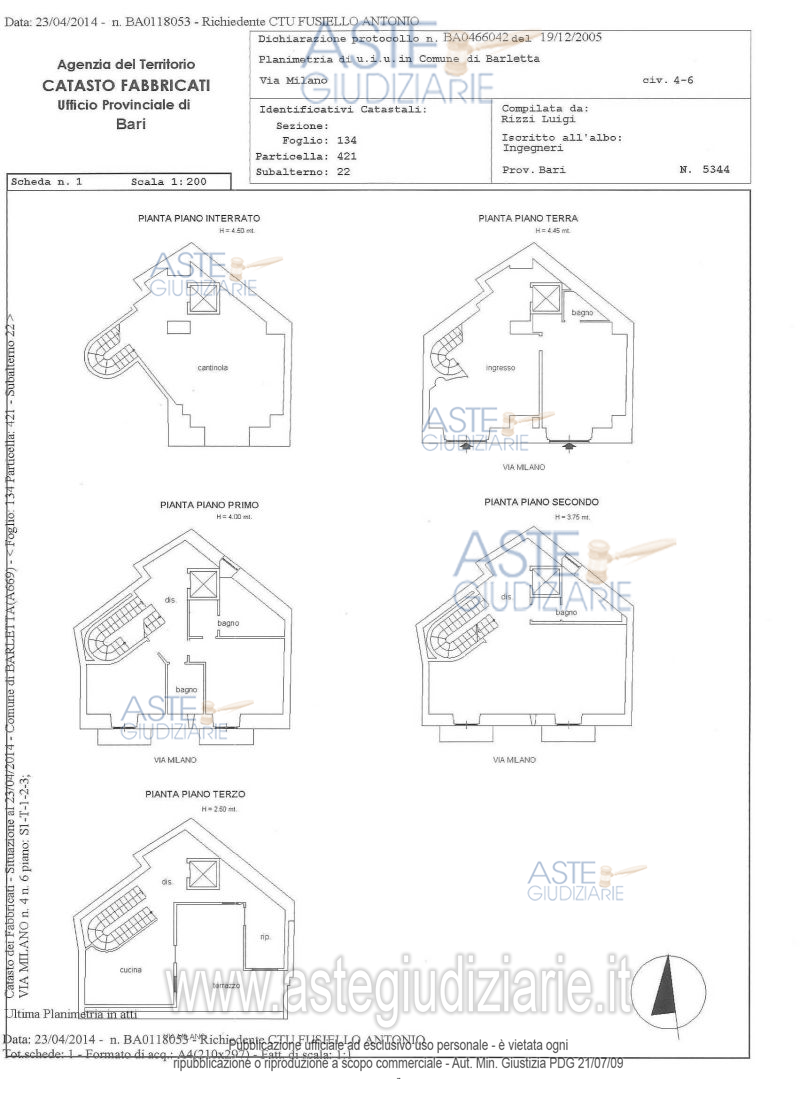 Planimetria del bene