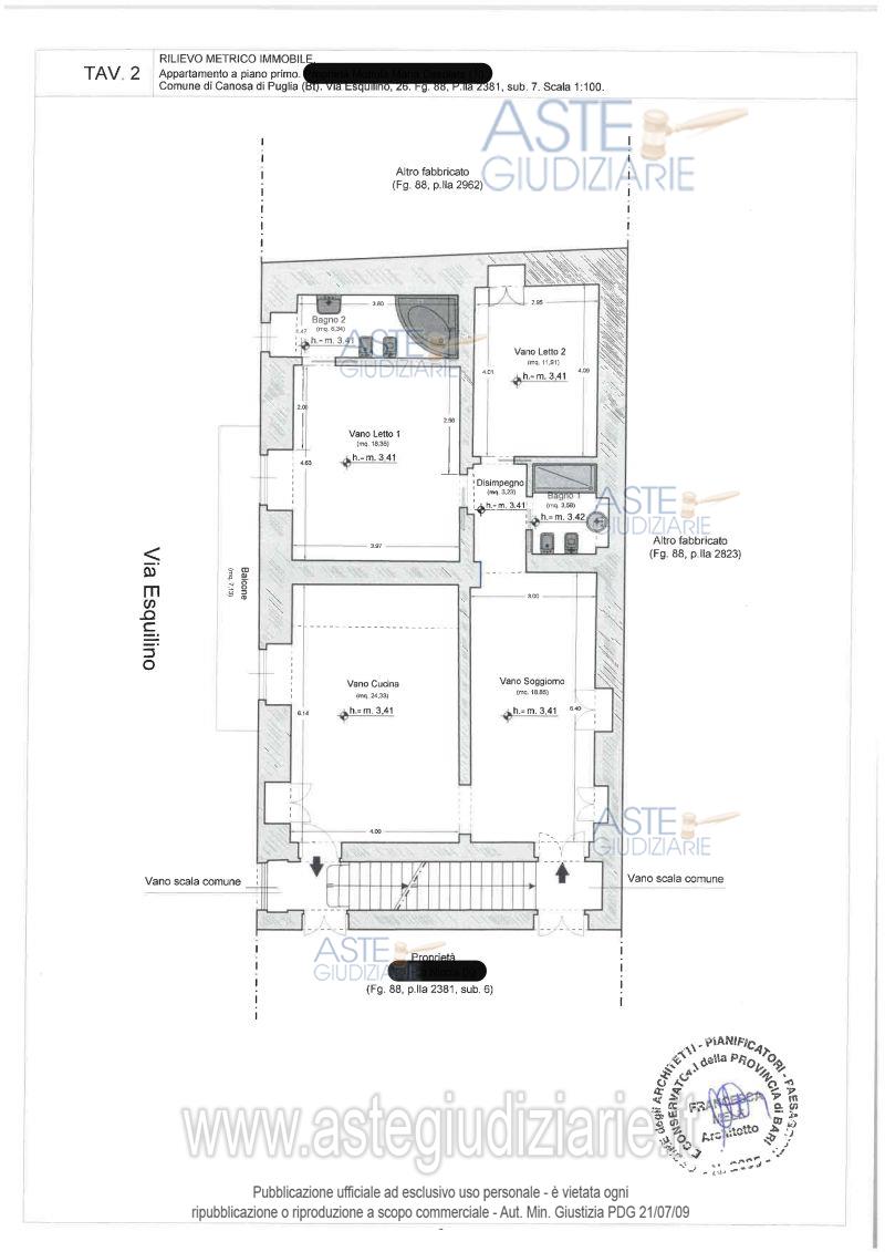 Planimetria del bene