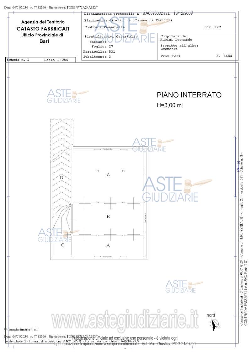 Planimetria del bene