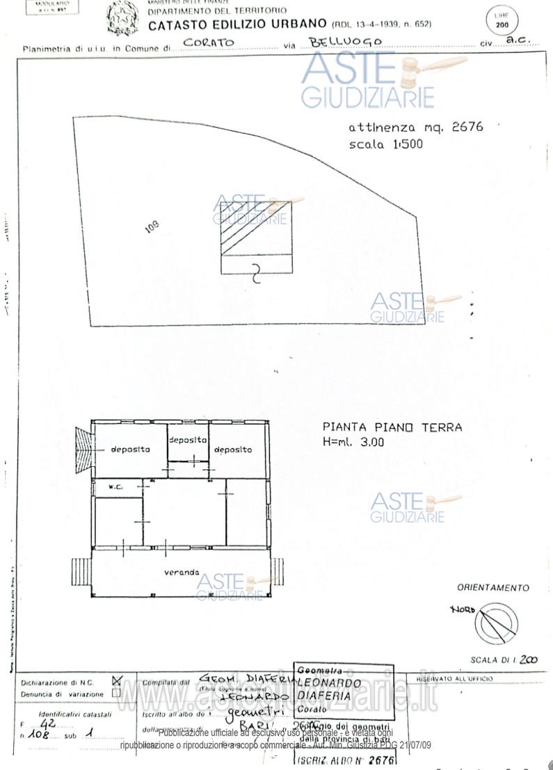 Planimetria del bene